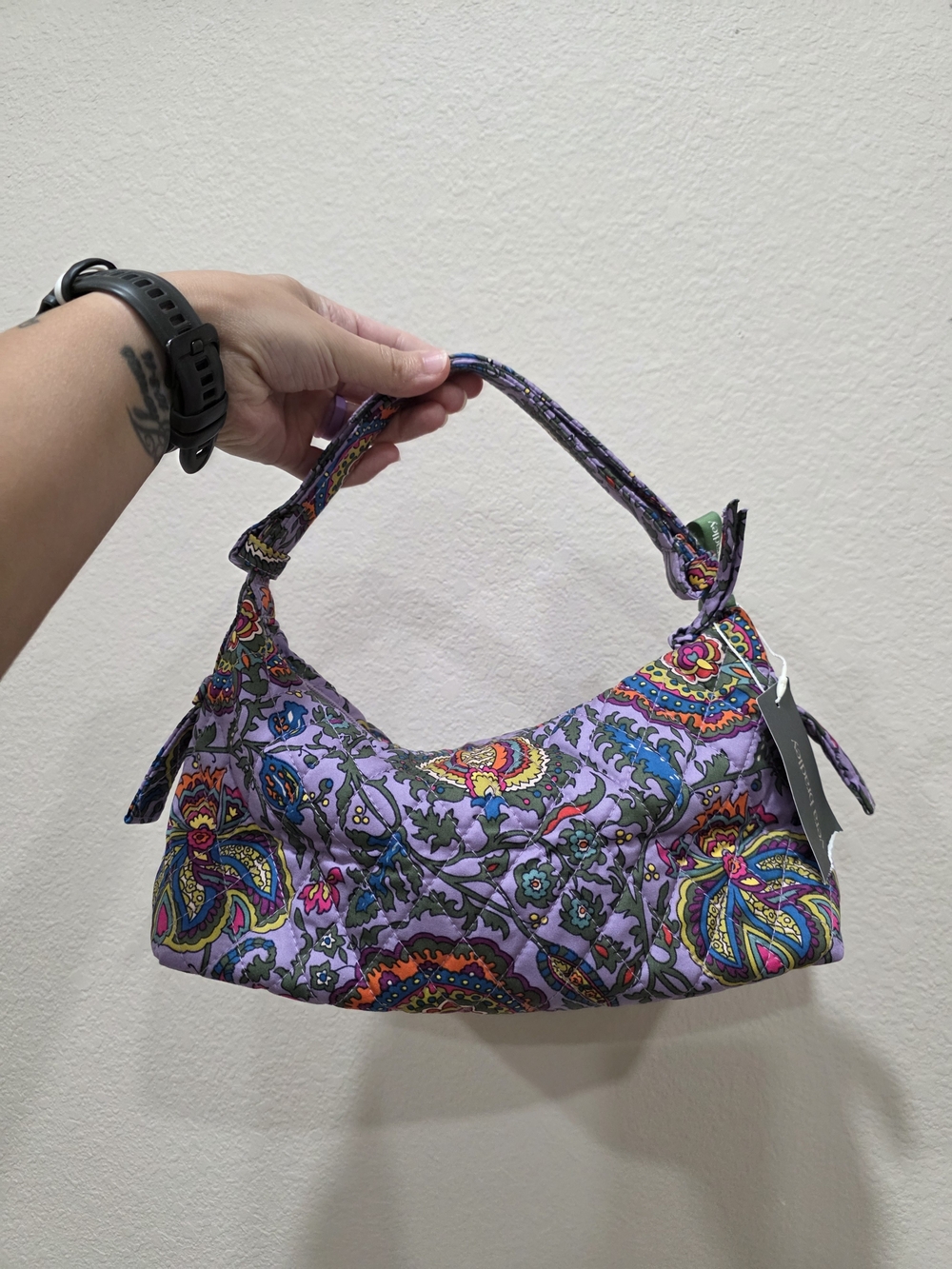 Vera Bradley Lavender Paisley Quilted Shoulder Bag